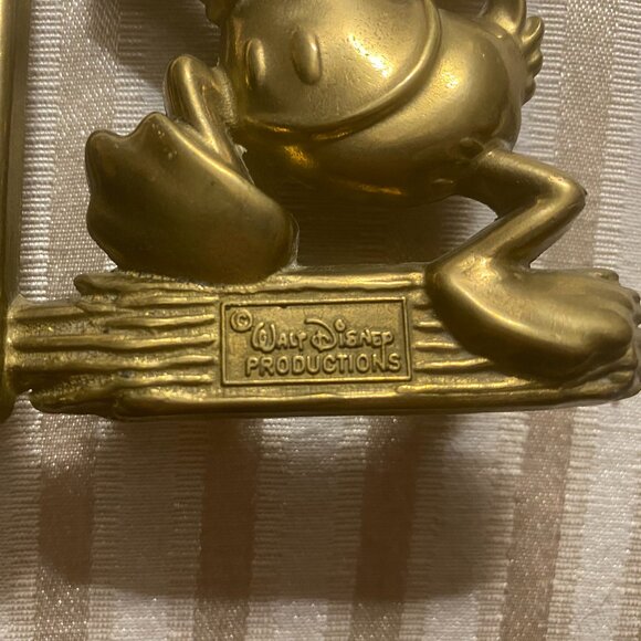 DISNEY DONALD DUCK BRASS STANDING PICTURE FRAME VINTAGE DISNEY PRODUCTIONS - Picture 4 of 5